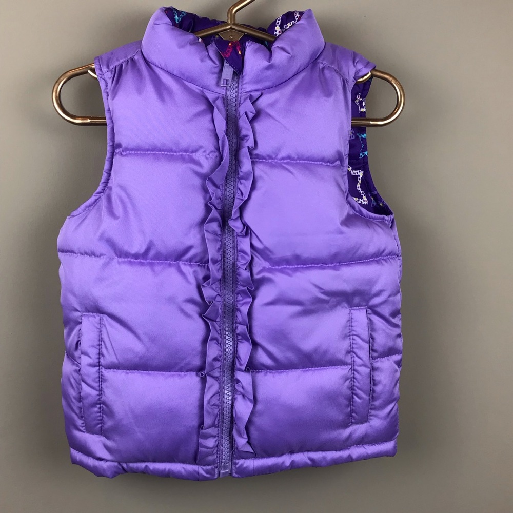 [SOLD] Purple Puffer Vest With Ruffles 18 Months